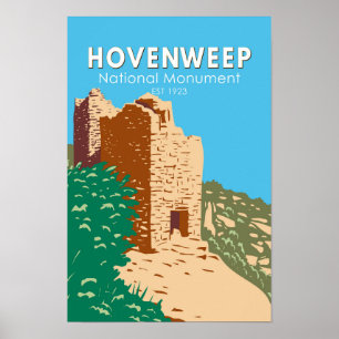 Affiche Monument national de Hovenweep Vintage