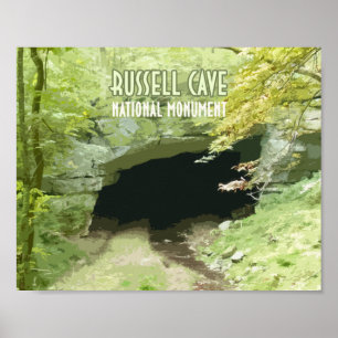 Affiche Monument national de la grotte Russell Alabama