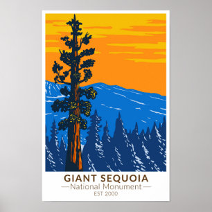 Affiche Monument national de la séquoia géante Californie