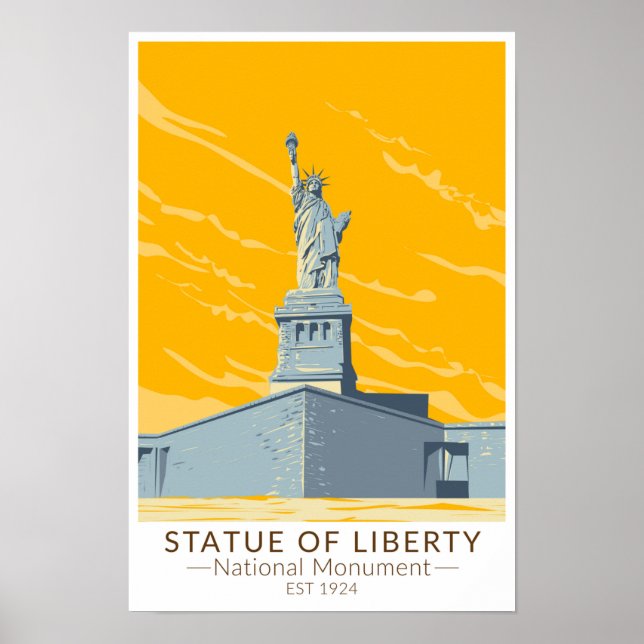 Affiche Monument national de la statue de la Liberté Vinta (Devant)