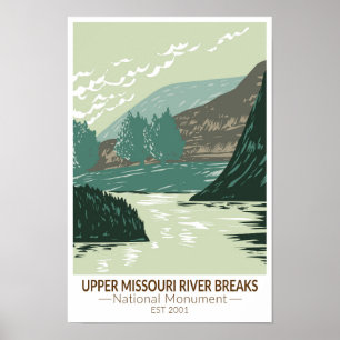 Affiche Monument national des Brise-rivière du Missouri su