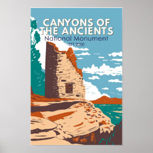 Affiche Monument national des canyons des Anciens Colorado