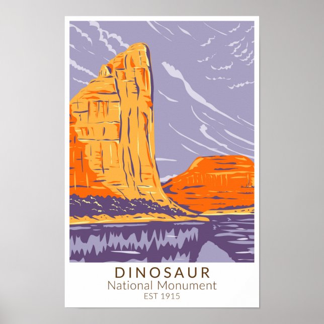 Affiche Monument national des dinosaures Vintage (Devant)