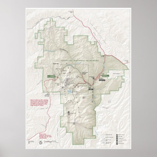 Affiche Monument national des Pinnacles (Devant)