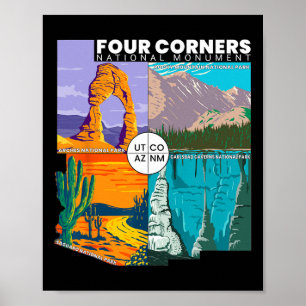 Affiche Monument National Des Quatre Coins Avec Parcs Nati