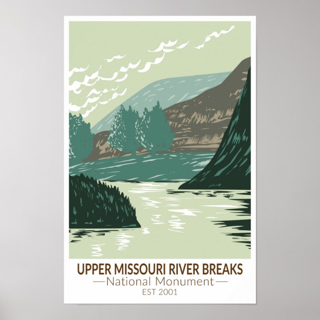 Affiche Monument national des Upper Missouri River Breaks (Devant)