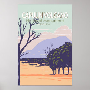Affiche Monument national du volcan Capulin Vintage