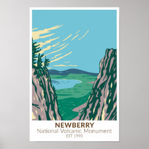 Affiche Monument national volcanique de Newberry Oregon Vi