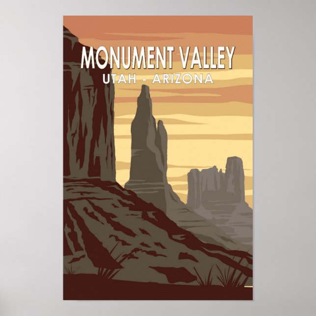Affiche Monument Valley Arizona Utah Vintage (Devant)