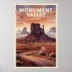 Affiche Monument Valley Arizona Voyage Rétro