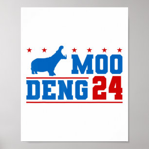 Affiche Moo Deng 24 Drôle Hippo Moo Deng Zoo Hippopotamus