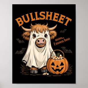 Affiche Moo... Je Veux Dire Boo Bullsheet Highland Cow Gho