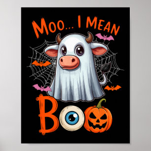 Affiche Moo Je Veux Dire Boo Halloween Vache Agricole Cosp