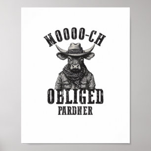 Affiche Mooche de rodéo de cow-boy vintage