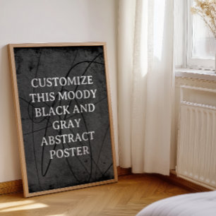 Affiche Moody Arrière - plan Custom Sign Black Grey Abstra