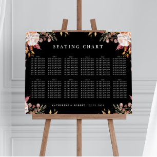 Affiche Moody Autumn Floral Mariage Chart