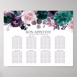 Affiche Moody Boho   Graphique de sièges de table Eggplant