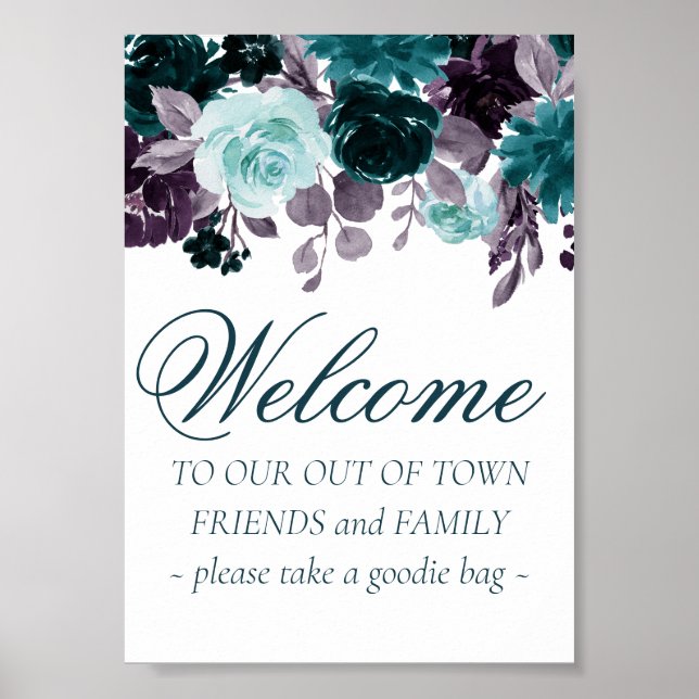 Affiche Moody Boho | Turquoise et violet hors ville invité (Devant)