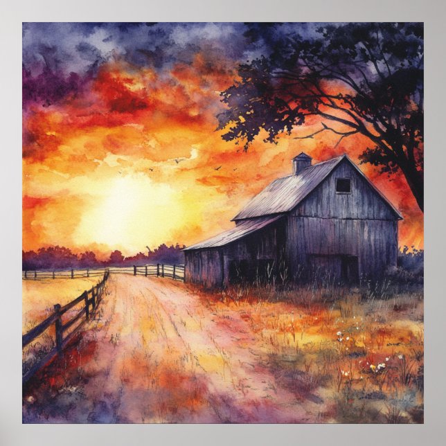 Affiche Moody Farm Sunset (Devant)