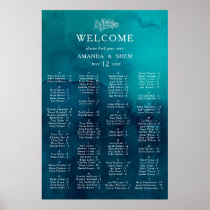 Affiche Moody Ocean Aquarelle Organigramme alphabétique