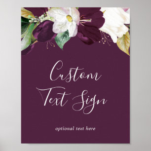 Affiche Moody Plum Purple Cards & Gifts Custom Text Sign