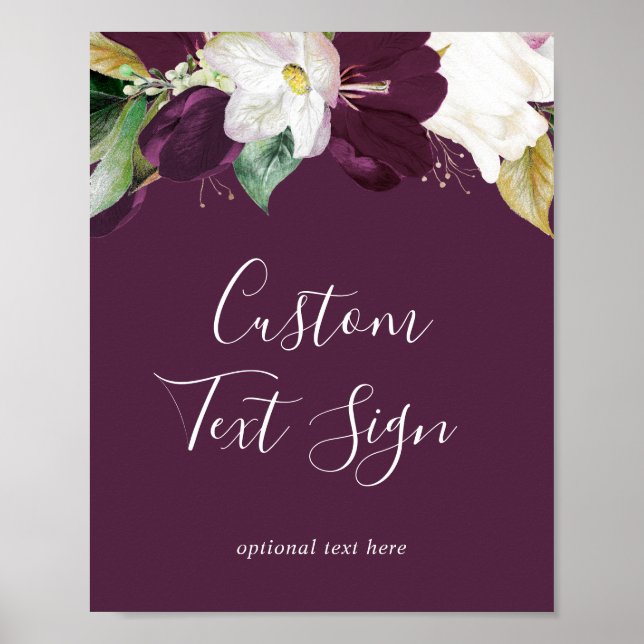 Affiche Moody Plum Purple Cartes & Cadeaux Panneau Texte P (Devant)