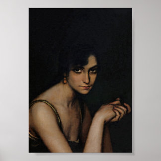 Affiche Moody Woman Portrait Art Vintage