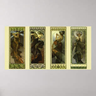 Affiche Moon and Stars d'Alphonse Mucha