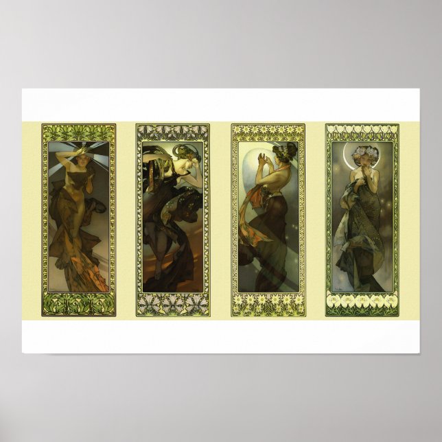 Affiche Moon and Stars d'Alphonse Mucha (Devant)