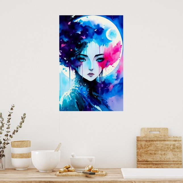 Affiche Moon Child Anime Imaginaire Art (Cuisine)