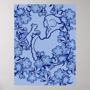 Affiche Moon Goddess Chat Witch Blues