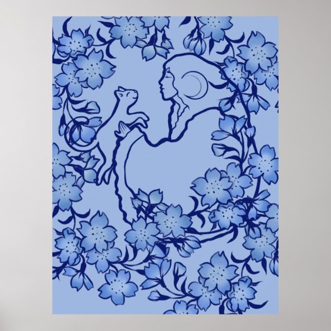Affiche Moon Goddess Chat Witch Blues (Devant)