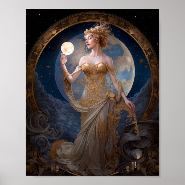 Affiche Moon Goddess Queen Imaginaire Art (Devant)