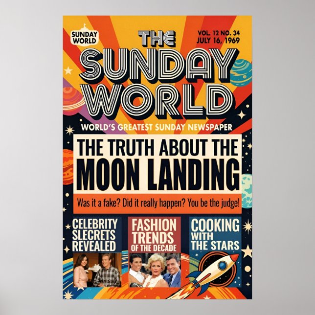 Affiche Moon Landing, 1969, (Devant)