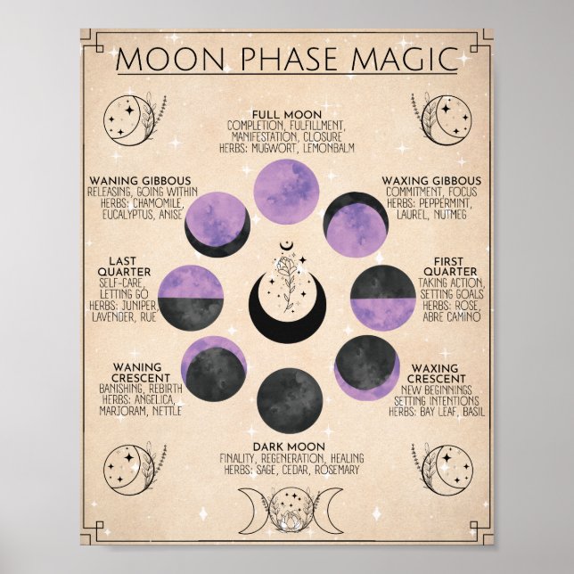 Affiche Moon Phase Art Moon Magie (Devant)
