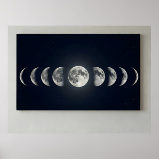 Affiche Moon Phases Wall Art Canvas Print
