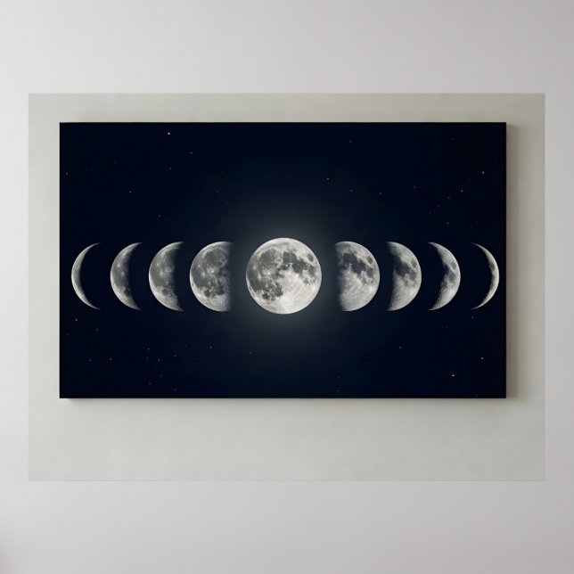 Affiche Moon Phases Wall Art Canvas Print (Devant)