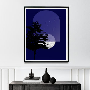 Affiche Moon Print, Modern Boho Wall Art, 