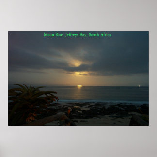 Affiche Moon Rise over Supertubes, J-Bay, South Africa
