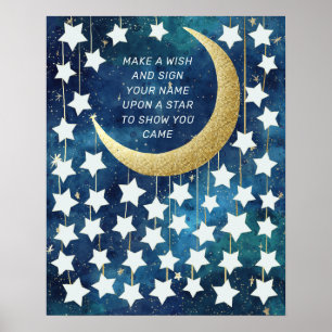 Affiche Moon & Stars Baby shower Livre d'invité Alternativ
