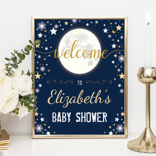 Affiche Moon Twinkle Star Galaxy Baby shower Bienvenue