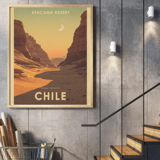 Affiche Moon Valley Magic – Atacama Desert Vintage 