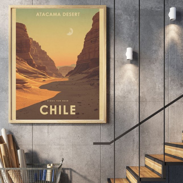Affiche Moon Valley Magic – Vintage Atacama Desert  (Créateur téléchargé)