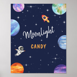 Affiche Moonlight Candy Space Thème Anniversaire Symbole d