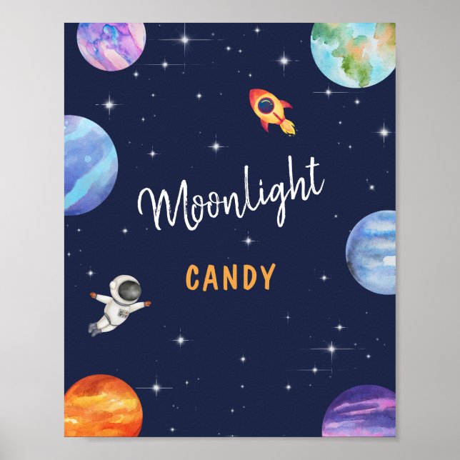 Affiche Moonlight Candy Space Thème Anniversaire Symbole d (Devant)