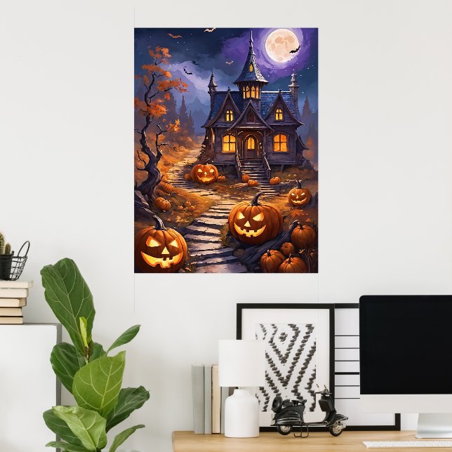 Affiche Moonlit Haunt : Un Imaginaire d'Halloween (Bureau à domicile)