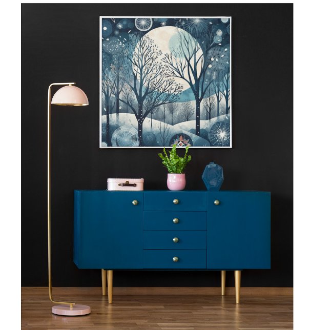 Affiche Moonlit Nordic Forest, personnalisable (Créateur téléchargé)