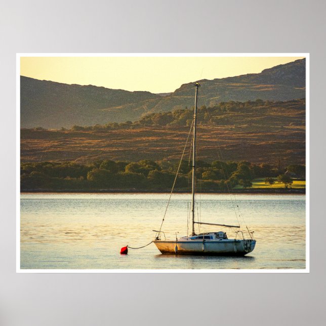 Affiche Moored Sailboat at Sunset (Kenmare Bay) (Devant)