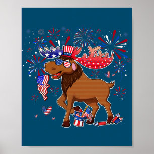 Affiche Moose Avec Fireworks Lunettes de soleil Casquette 