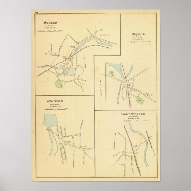 Affiche Moosup, Dayville, Wauregan, S. Windham (Devant)